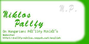 miklos pallfy business card